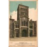 Carte postale ancienne en couleurs de la cathédrale Notre-Dame de Grenoble avec notice historique au verso