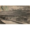 Carte postale ancienne de Grenoble avec vue générale sur la ville et la chaîne des Alpes, voyagée en 1905