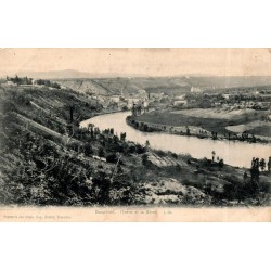 Carte postale ancienne du Dauphiné montrant La Sône et la vallée de l'Isère en vue panoramique.