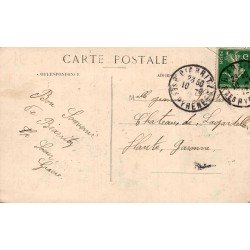 Carte Postale Ancienne Biarritz Rocher de la Vierge Vague 1910