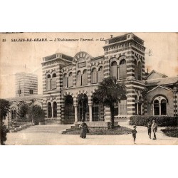 Carte postale ancienne de Salies-de-Béarn montrant l'Établissement Thermal, carte voyagée de 1931.