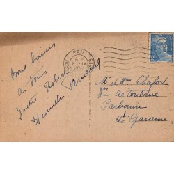 Carte Postale Ancienne Pau Panorama et le Gave Château CPA 1947