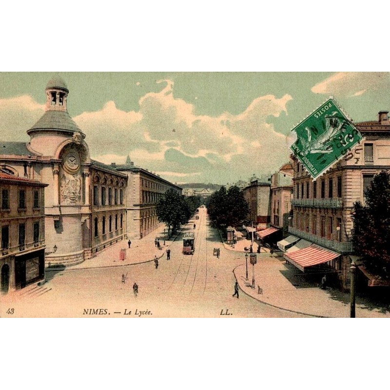Carte postale ancienne Nîmes Lycée – Établissement historique