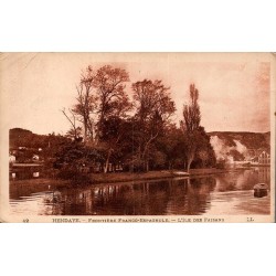 Carte postale ancienne de l'Île des Faisans à Hendaye, lieu de signature du Traité des Pyrénées entre la France et l'Espagne.