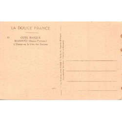 Carte Postale Ancienne Biarritz Côte des Basques Océan Atlantique