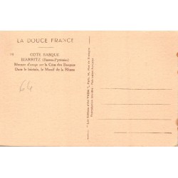 Carte Postale Ancienne Biarritz Menace d'Orage Côte des Basques Rhune