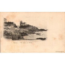 Carte postale ancienne de Biarritz représentant la Villa Belza dominant l'océan Atlantique.