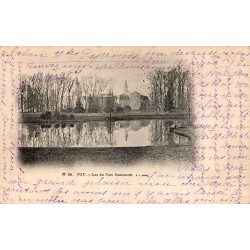 Carte postale ancienne de Pau montrant le lac du parc Beaumont et le Palais Beaumont en 1903.