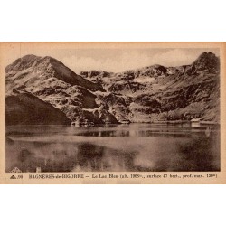 Carte postale ancienne du Lac Bleu à Bagnères-de-Bigorre dans les Hautes-Pyrénées.