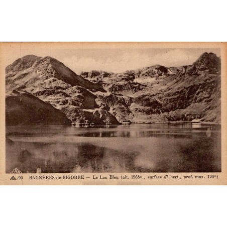 Carte postale ancienne du Lac Bleu à Bagnères-de-Bigorre dans les Hautes-Pyrénées.