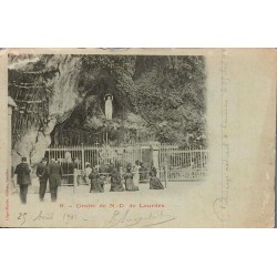 Carte Postale Ancienne Lourdes Grotte Notre-Dame Lagrave-Martin 1901
