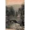 Carte postale ancienne de Trébons montrant le pont de la route de Peyresourde dans la vallée de l'Arboust.