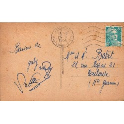 Carte Postale Ancienne Lourdes Basilique vue du Château-Fort 1951