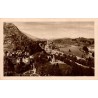 Carte postale ancienne de Lourdes montrant la basilique et le Calvaire vus depuis le château fort