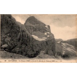 Carte postale ancienne du Casque du Marboré vu depuis la Brèche de Roland à Gavarnie dans les Hautes-Pyrénées.