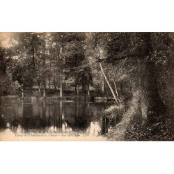 Carte postale ancienne de la forêt de Montmorency montrant l'étang du Château de la Chasse