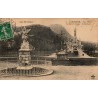 Carte postale ancienne de Lourdes montrant Saint Michel, le Calvaire Breton et la basilique, voyagée en 1913.