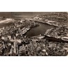 Carte postale ancienne de Dieppe en 1958 montrant une vue aérienne du port, de l'église Saint-Jacques et des quais.