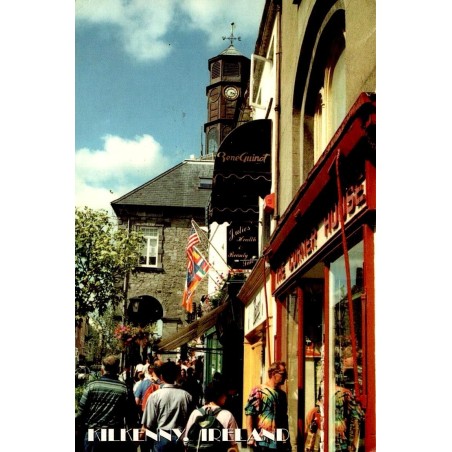 Carte postale moderne de Kilkenny montrant High Street et le Tholsel dans le centre historique.