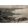 Carte postale ancienne Giletta montrant une vue à vol d'oiseau de Monaco à San-Remo avec panorama légendé.
