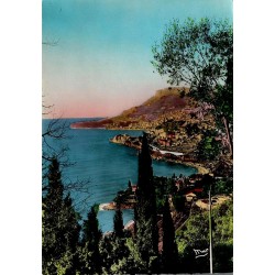 Carte postale moderne en couleurs montrant la Principauté de Monaco vue depuis Roquebrune.