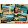 Carte postale moderne multivues de Monte-Carlo avec le port, le Monte-Carlo Beach Hotel et cachet postal de Monaco.