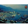 Carte Postale Moderne de Monaco montrant Monte-Carlo et le port Hercule illuminés de nuit, carte voyagée en 1980.