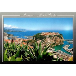 Carte Postale Moderne de Monaco montrant le Rocher, le Palais princier et le port avec oblitération de 1999.