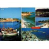 Carte Postale Moderne de Hersonissos en Crète avec multivues du port, des plages et de la ville, voyagée en 2008.