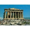 Carte Postale Moderne d'Athènes représentant le Parthénon sur l'Acropole avec timbre grec de 1985.