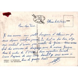 Carte Postale CPSM Athènes Parthénon voyagée 1963