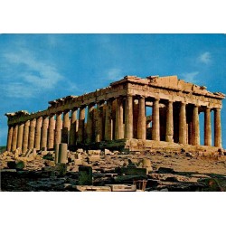 Carte postale du Parthénon sur l'Acropole d'Athènes, CPSM voyagée avec correspondance de 1963.