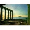 Carte Postale Ancienne Cap Sounion Temple de Poséidon Coucher de Soleil