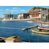 Carte Postale Semi-Moderne du port de Zakynthos en Grèce avec navire au quai, voyagée en 1973.