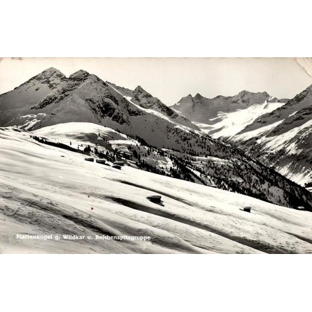 Carte Postale Ancienne des Alpes autrichiennes montrant le Plattenkogel et le massif du Reichenspitze enneigés.