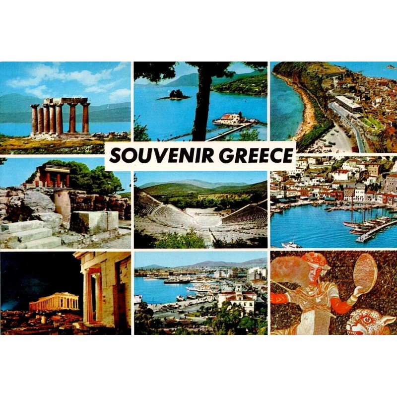 CPSM multivues Souvenir Grèce monuments antiques.