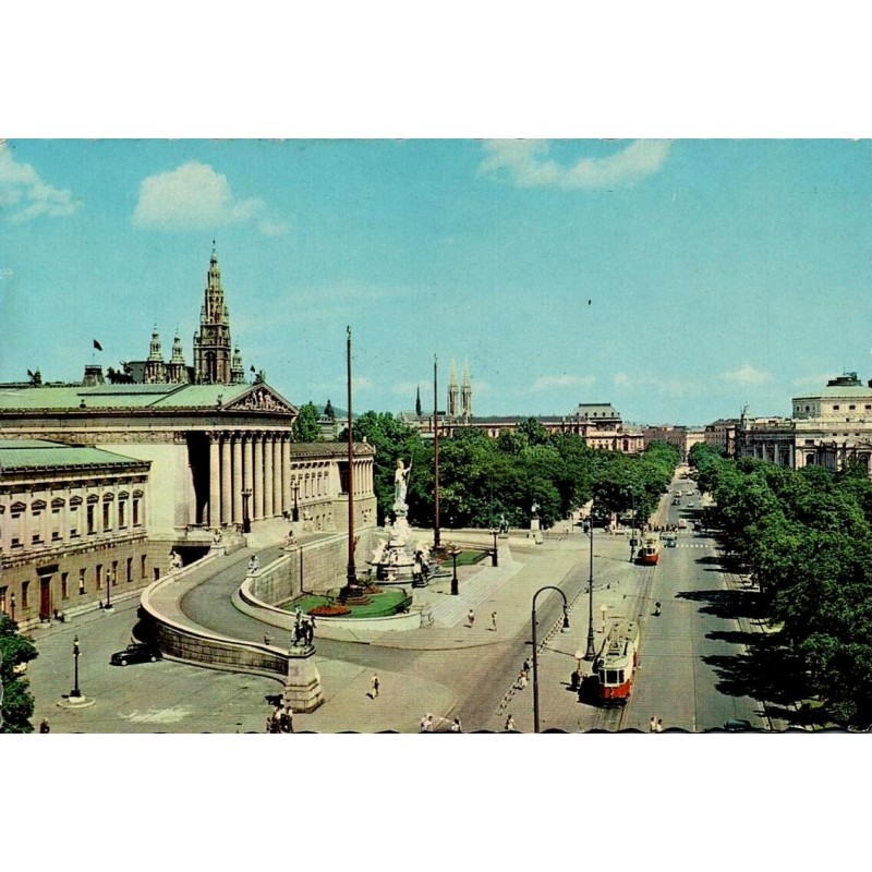 Vienne Ringstraße Parlement Rathaus Autriche Carte Postale Moderne CPM