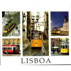 Lisbonne tramways jaunes Portugal