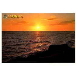 Carte postale CPM d'Espinho montrant un coucher de soleil sur l'océan Atlantique au Portugal