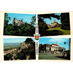 Carte postale CPM multivues de Sintra avec le Palais de Pena et le Castelo dos Mouros au Portugal