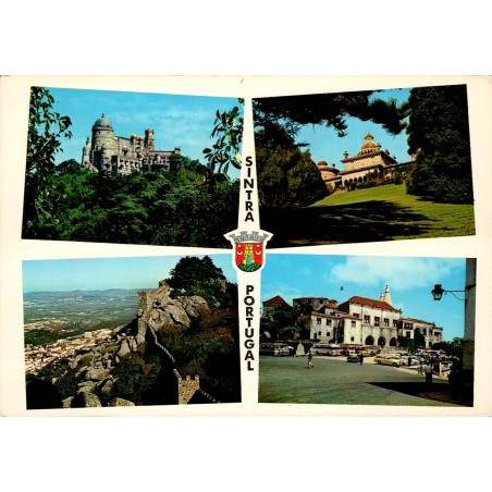 Carte postale CPM multivues de Sintra avec le Palais de Pena et le Castelo dos Mouros au Portugal