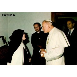 Carte postale moderne Fátima Jean-Paul II et Sœur Lucie Portugal