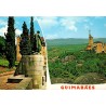 Carte postale CPSM Guimarães Portugal château statue de Dom Afonso Henriques et sanctuaire de Penha