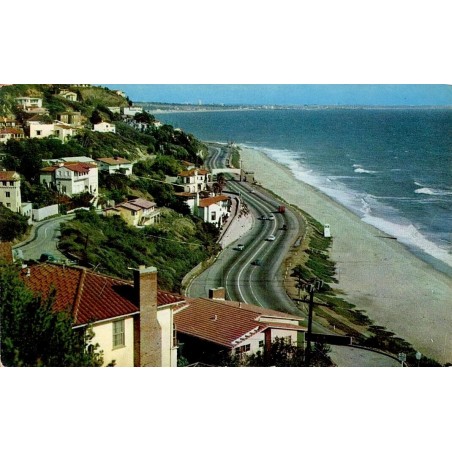 Vue de Pacific Palisades près de Santa Monica Californie Carte Postale CPSM circulée de 1954