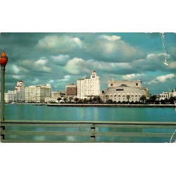 Front de mer de Long Beach depuis Rainbow Pier Californie Carte Postale CPSM circulée de 1954