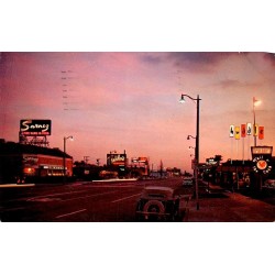 Carte postale CPSM Restaurant Row La Cienega Boulevard Los Angeles Californie 1955