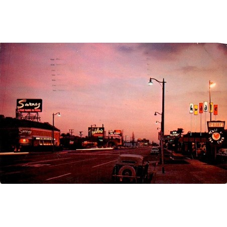 Carte postale CPSM Restaurant Row La Cienega Boulevard Los Angeles Californie 1955