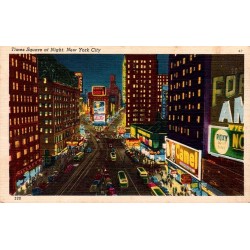 Carte postale CPA Times Square de nuit New York Manhattan États-Unis
