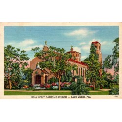 Carte postale CPA Holy Spirit Catholic Church Lake Wales Floride États-Unis