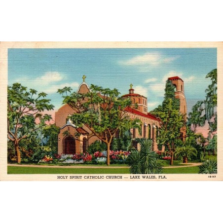 Carte postale CPA Holy Spirit Catholic Church Lake Wales Floride États-Unis